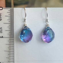 Load image into Gallery viewer, Sparkling Violet to Paraiba PASTEL Doublet Dangles, metal and earwire options available, Vibrant