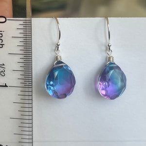 Sparkling Violet to Paraiba PASTEL Doublet Dangles, metal and earwire options available, Vibrant
