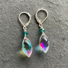 Load image into Gallery viewer, Dewdrop Rainbow Opalite and Crystal earrings, metal and earwire options