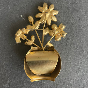 Vintage Estate Flower Pot Pin, OOAK