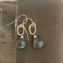 Load image into Gallery viewer, Blue Flash Labradorite Artisan Mini Hoops