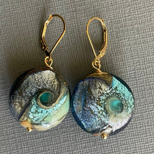 Load image into Gallery viewer, Murano Glass Wave Earrings, OOAK