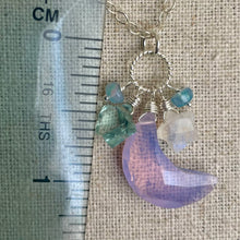 Load image into Gallery viewer, Lavender Moon and Stars Necklace, one in stock