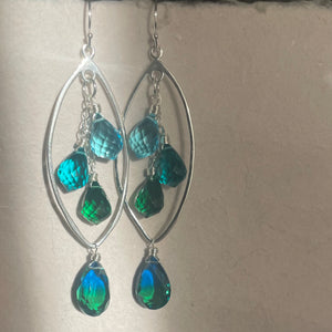 Sea Time Doublet Dewdrop Marquise Earrings