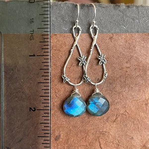 Spring in Your Step artisan floral earrings, Labradorite