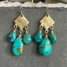 Load image into Gallery viewer, Natural Turquoise Marquise Artisan Chandeliers, OOAK