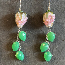 Load image into Gallery viewer, Buy Yourself Flowers Cascade Earrings With Chrysoprase Leaves OOAK