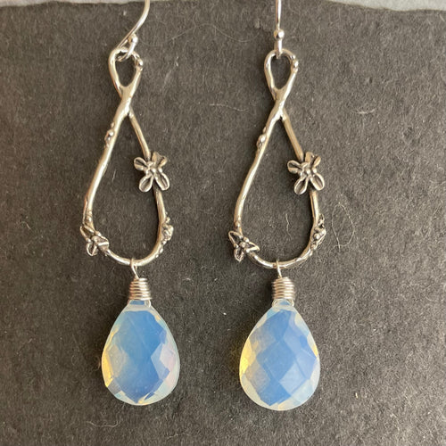 Spring in Your Step Opalite Artisan Floral Earrings