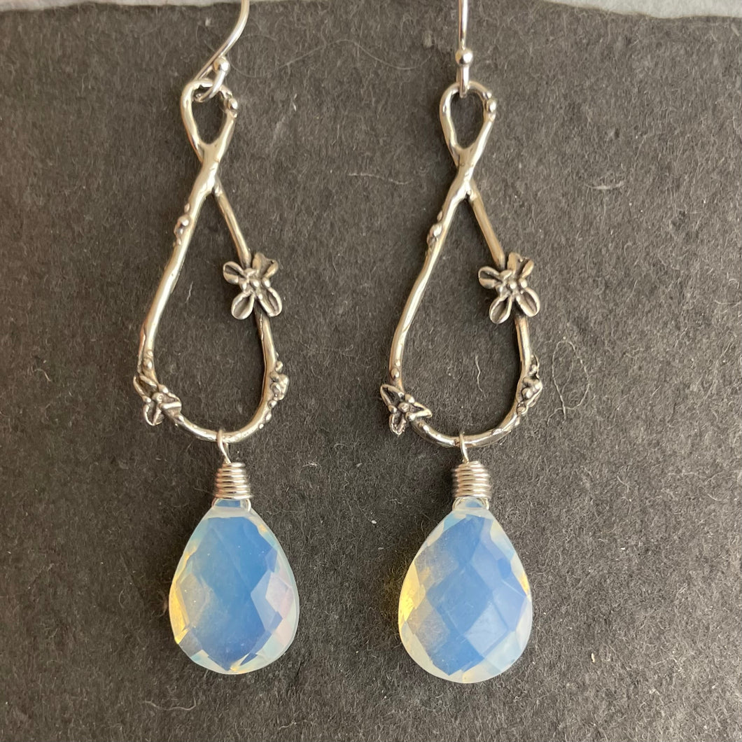Spring in Your Step Opalite Artisan Floral Earrings