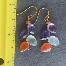 Load image into Gallery viewer, Multi-Gemstone Leaf Cut Earrings