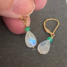 Load image into Gallery viewer, Rainbow Moonstone and Opal Earrings