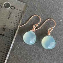 Load image into Gallery viewer, Soft Blue Chalcedony Earrings, metal and earwire options