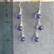 Load image into Gallery viewer, Lavender Grape Trio Earrings, Quartz