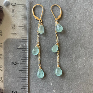Aquamarine  Dangle Earrings, OOAK