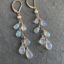 Load image into Gallery viewer, Opal Cascade Earrings, 14k gold filled leverback