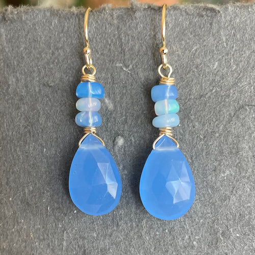 Very Peri Chalcedony and Opal, metal choices