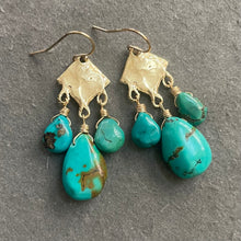 Load image into Gallery viewer, Natural Turquoise Marquise Artisan Chandeliers, OOAK