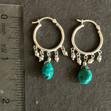 Load image into Gallery viewer, Natural Turquoise Sterling Silver Earrings, OOAK