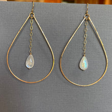 Load image into Gallery viewer, The Katie Hammered 2.5" Hoop Earrings with Smooth Moonstones, OOAK