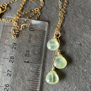 Prehnite Trio Necklace, OOAK