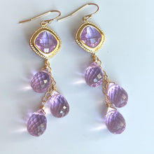 Load image into Gallery viewer, Radiant Orchid Teardrop Trio Earrings