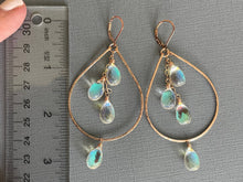 Load image into Gallery viewer, Fire Moonstone Double Decker Hoops, 14k rose gold filled