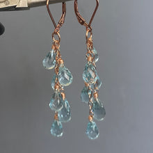 Load image into Gallery viewer, More Cowbell Natural Blue Topaz Trio Earrings, Metal Options, 6 stone