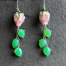 Load image into Gallery viewer, Buy Yourself Flowers Cascade Earrings With Chrysoprase Leaves OOAK