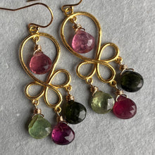Load image into Gallery viewer, Tourmaline Chandelier Earrings, OOAK