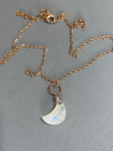 Load image into Gallery viewer, Moonstone Crescent Moon Necklace, Rose Gold, OOAK