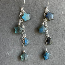 Load image into Gallery viewer, LABRADORITE Stars and Moon Earrings