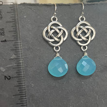 Load image into Gallery viewer, Aqua Chalcedony Celtic Dangles