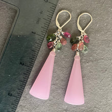 Load image into Gallery viewer, Summer Pink Tourmaline and Quartz Dangles, OOAK