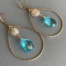 Load image into Gallery viewer, Rose Gold Murano Glass Sommerso Earrings, OOAK