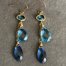 Load image into Gallery viewer, Sapphire Blue Dangle Earrings