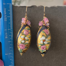 Load image into Gallery viewer, Golden Flora Murano Glass and Opal Earrings