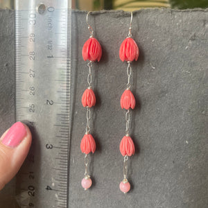 Hawaiian Pikaki Flower Dangle Earrings