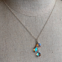 Load image into Gallery viewer, Fire Moonstone Quartz Dewdrop Necklace, 3 metal options