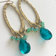 Paraiba, Opal and Bronze Earrings