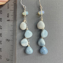 Load image into Gallery viewer, Peruvian Blue Opal and Welo Opal Cascade have Earrings, metal and earwire options
