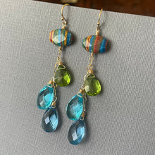 Load image into Gallery viewer, Rainbow Calsilica Cascade Earrings, OOAK