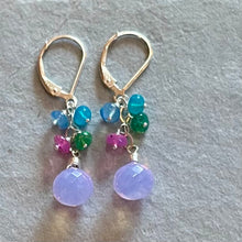 Load image into Gallery viewer, Lavender Quartz Onion and Opal Cascade Earrings