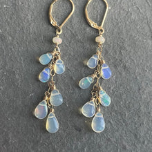 Load image into Gallery viewer, Opal Cascade Earrings, 14k gold filled leverback