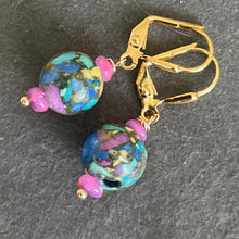 Load image into Gallery viewer, Jasper and Pink Opal Round Earrings, OOAK