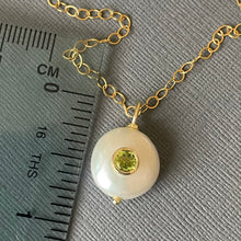 Load image into Gallery viewer, Freshwater Pearl and Peridot Inlay Necklace, OOAK