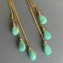 Load image into Gallery viewer, Turquoise Tassel Earrings, Trio
