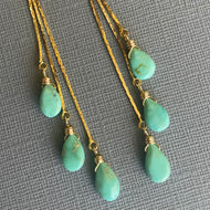 Turquoise Tassel Earrings, Trio