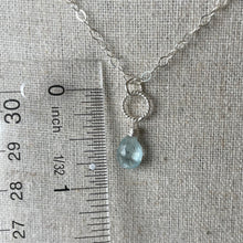 Load image into Gallery viewer, Aquamarine Hooplette Necklace, OOAK