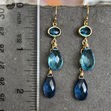 Load image into Gallery viewer, Sapphire Blue Dangle Earrings
