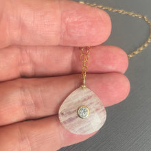 Load image into Gallery viewer, Blue Topaz Rainbow Moonstone Inlay  Cut Necklace